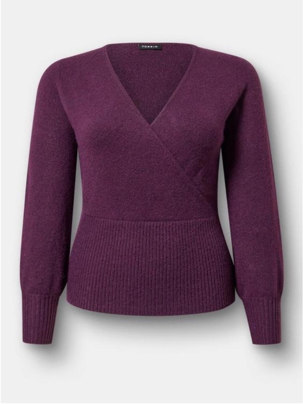 Torrid Vegan Cashmere Surplice Sweater Size 00 / US10 Potent Purple